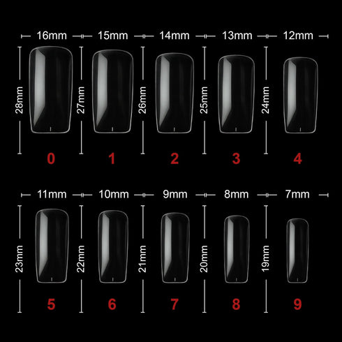 Shills Professional PKT 500pcs Full Cover Tips-Clear