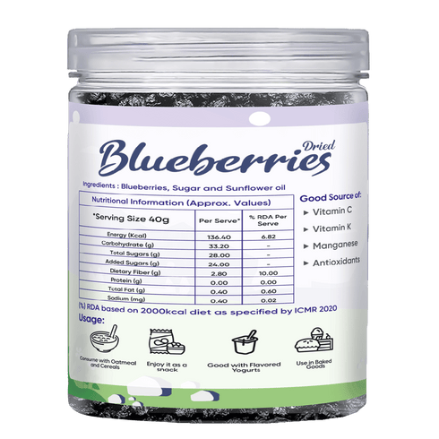 Fabeato Premium Dried Whole Blueberries