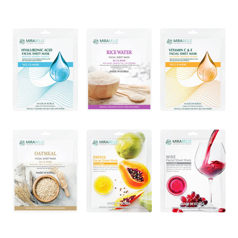Mirabelle Korea Fairness Ex Facial Sheet Masks Pack of 6