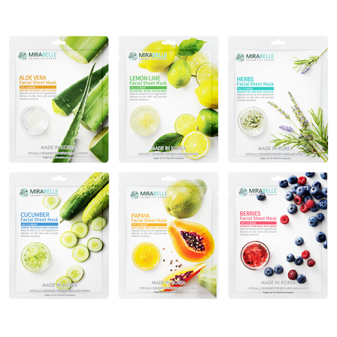 Mirabelle Korea Fairness Korean Facial Sheet Mask Pack of 6 Made in Korea