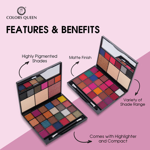 Colors Queen Swag Makeup Kit – 30 Eyeshadow Convenience & Style
