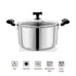 Vinod DONIV Stainless Steel Sandwich Bottom Solitaire Sauce Pot with Glass Lid and Side handle Induction Friendly Capacity 5 Ltr 24cm