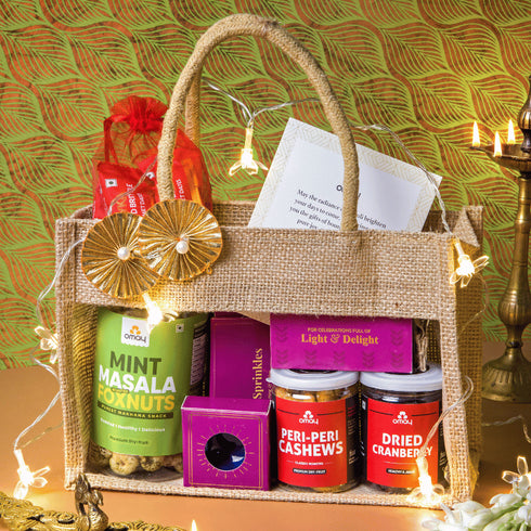 Omay Foods Festive Bites Diwali Jute Bag