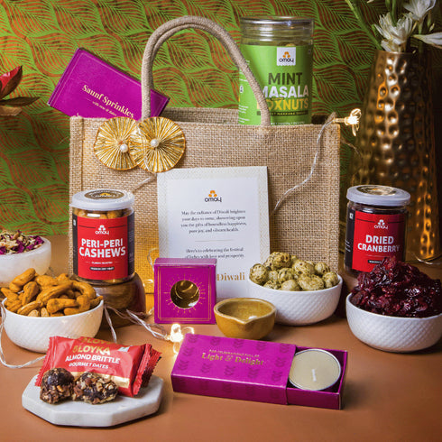 Omay Foods Festive Bites Diwali Jute Bag