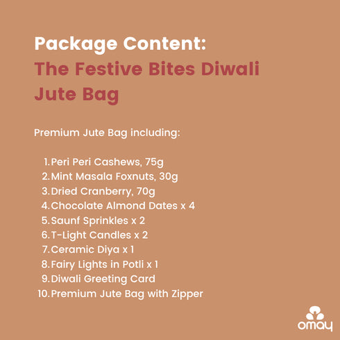 Omay Foods Festive Bites Diwali Jute Bag