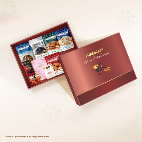 PUREHEART Christmas & New Year Gift Hamper | Gift Box with Fruit & Nut Nutmix | Black Raisins