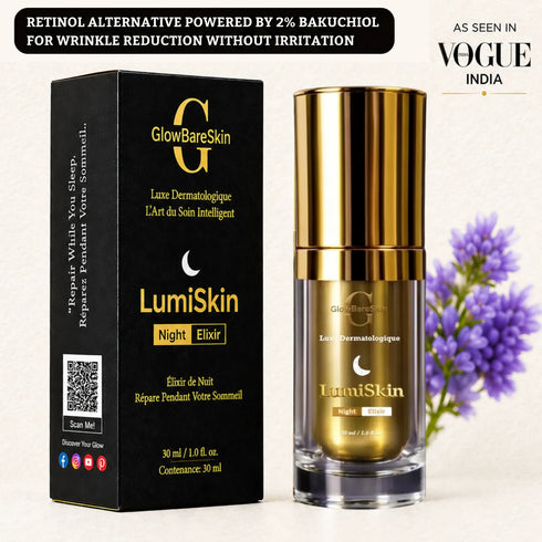 GlowBareSkin LumiSkin Night Elixir Bakuchiol Face Serum lixir de Nuit