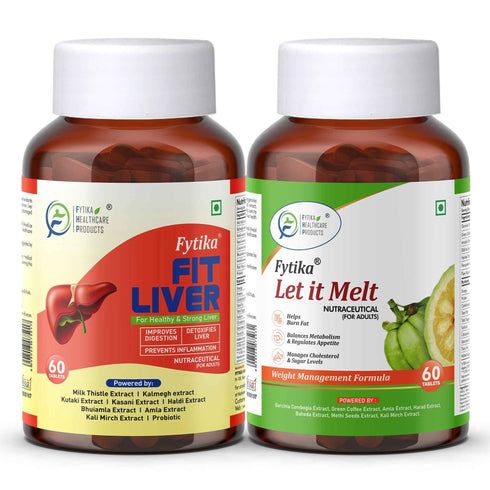 Fytika Healthcare Products Fytika Fit Liver and Let It Melt For Liver Health Weight management For Men Women 60 Tablets Each