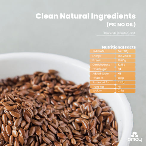 Omay Foods Flaxseeds - 400gms Pouch