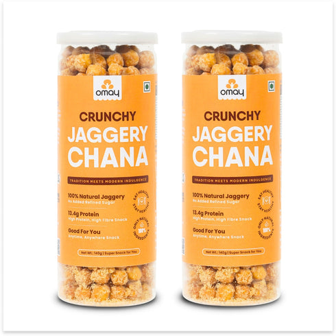 Omay Foods Jaggery (Gur) Chana, 140G (Pack of 2)