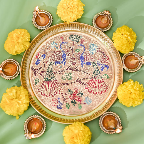 Samskara Home Floral Mayura Aarti Thaal