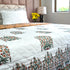 CREATUNIQ Floral Elegance Block Printed Cotton Quilt
