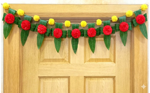 Mango Leaves and Flowers Decoration at Home