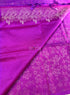 Prakruthi Ezhil Deep Magenta Pure Silver Zari with Sleeve Work Handloom Soft Silk Saree