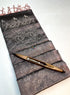 Prakruthi Ezhil Chocolate Grey Pure Silver Zari with Sleeve Work Handloom Soft Silk Saree
