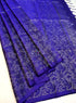 Prakruthi Ezhil Violet Pure Silver Zari with Sleeve Work Handloom Soft Silk Saree