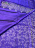 Prakruthi Ezhil Violet Pure Silver Zari with Sleeve Work Handloom Soft Silk Saree