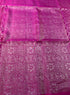 Prakruthi Ezhil Magenta Pure Silver Zari with Sleeve Work Handloom Soft Silk Saree