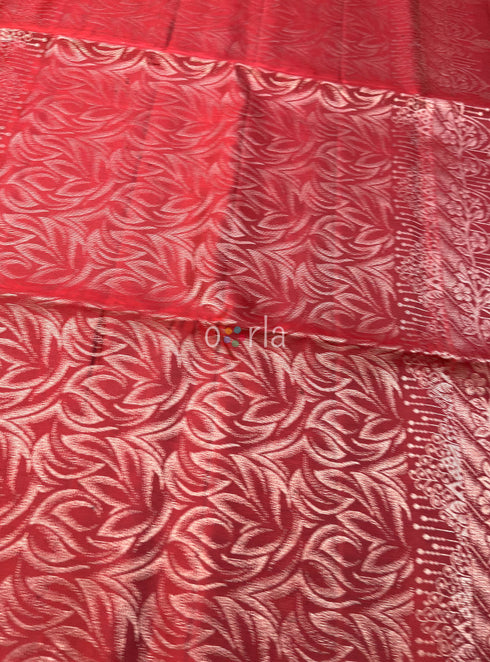Prakruthi Ezhil Maroon Pure Silver Zari with Sleeve Work Handloom Soft Silk Saree