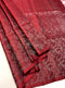 Prakruthi Ezhil Maroon Pure Silver Zari with Sleeve Work Handloom Soft Silk Saree