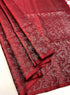 Prakruthi Ezhil Maroon Pure Silver Zari with Sleeve Work Handloom Soft Silk Saree