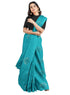 Prakruthi Vanya Butterfly Blue & Black Bhutta Handloom Tencel Vegan Silk Saree