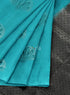 Prakruthi Vanya Butterfly Blue & Black Bhutta Handloom Tencel Vegan Silk Saree