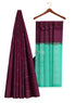 Prakruthi Vanya Grape Wine & Teal Green Bhutta Handloom Tencel Vegan Silk Saree