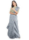 Prakruthi Vanya Light Grey & Cream Bhutta Handloom Tencel Vegan Silk Saree