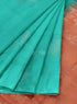 Prakruthi Vanya Teal Blue & Rusty Orange Bhutta Handloom Tencel Vegan Silk Saree