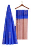 Prakruthi Vanya Blue & Peach Bhutta Handloom Tencel Vegan Silk Saree