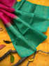 Prakruthi Vanya Pink & Green Bhutta Handloom Tencel Vegan Silk Saree