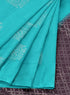 Prakruthi Vanya Teal Blue & Brown Bhutta Handloom Tencel Vegan Silk Saree