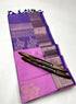 Prakruthi Mughizh Pink & Purple Kanchi Border Bhutta Handloom Soft Silk Saree