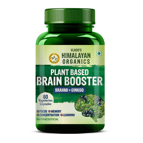 Himalayan Organics Plant-Based Brain Booster Supplement Capsules
