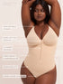 UNDERNEAT Front Zip Thong Bodysuit - Beige