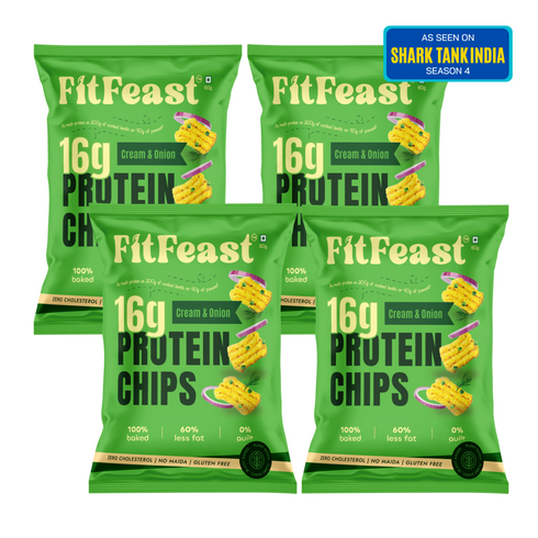 Fitfeast Protein Chips Cream & Onion (Pack of 4)