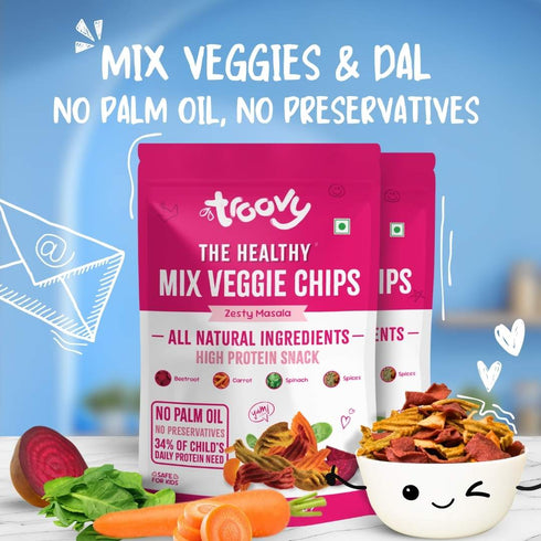 Troovy The Healthy Protein Chips| Rainbow Of Real Veggies