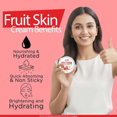 Multani Pharmaceuticals Limited Multani Naturals Fruit Skin Cream Nourishing & Hydrated Quick Absorbing & Non Sticky Moisturizer for Face Hands & Body For Healthy Soft & Glowing Skin