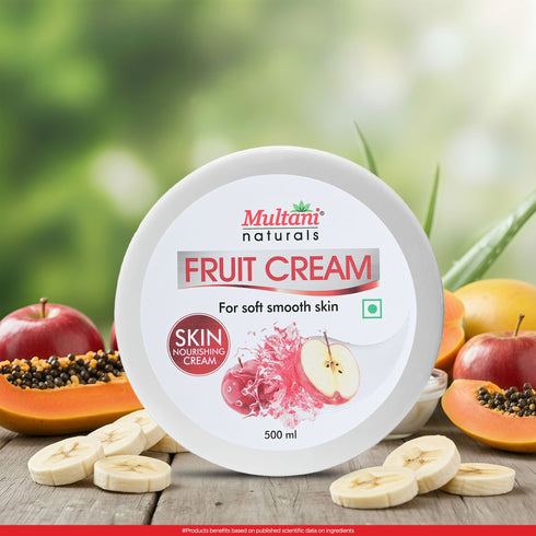 Multani Pharmaceuticals Limited Multani Naturals Fruit Skin Cream Nourishing & Hydrated Quick Absorbing & Non Sticky Moisturizer for Face Hands & Body For Healthy Soft & Glowing Skin
