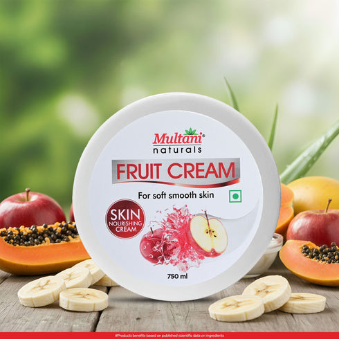 Multani Pharmaceuticals Limited Multani Naturals Fruit Skin Cream Nourishing & Hydrated Quick Absorbing & Non Sticky Moisturizer for Face Hands & Body For Healthy Soft & Glowing Skin