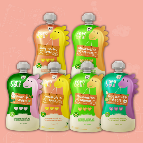 Rorosaur Fruit & Veggie Baby Snack Pack