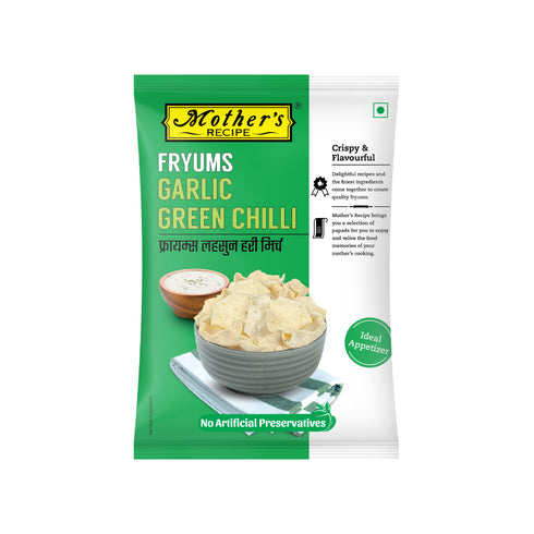 Mothers Recipe Pune Garlic Green Chilli Fryums Papad