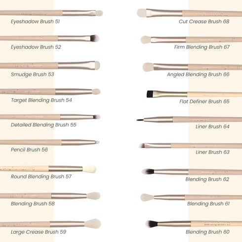 Milagro Beauty Eye Love Makeup Brush Collection with Mesh Bag