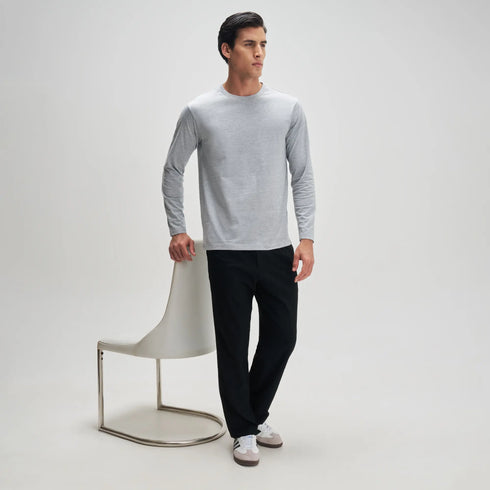 XYXX Full Sleeve Crew Neck T-Shirt - Muted Grey Melange