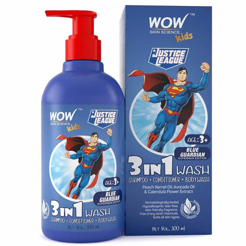 Wow Skin Science Kids 3 in 1 Wash Blue Guardian Superman Edition