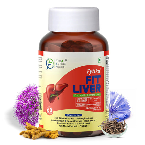 Fytika Healthcare Products Fytika Fit Liver Liver Detox Supplement Liver Detox with Milk Thistle Kalmegh Kutaki Kasani Haldi