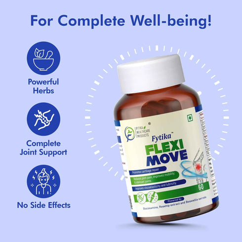 Fytika Healthcare Products Fytika Flexi Move Joint Support Supplement Glucosamine Rosehip Boswellia Serrata Supports Bone Joint Cartilage Health For Men Women Pack Of 2 120 Tabs
