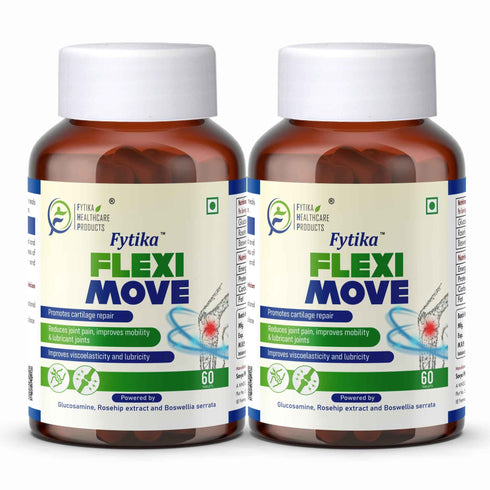 Fytika Healthcare Products Fytika Flexi Move Joint Support Supplement Glucosamine Rosehip Boswellia Serrata Supports Bone Joint Cartilage Health For Men Women Pack Of 2 120 Tabs