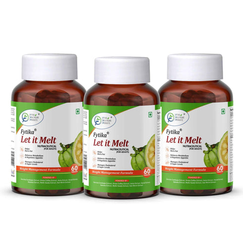 Fytika Healthcare Products Fytika Let it Melt Natural Weight Management Supplement Triphala Green Coffee Kali Jeeri Garcinia Cambogia Boosts Metabolism Digestion For Men Women Pack of 3 180 Tabs